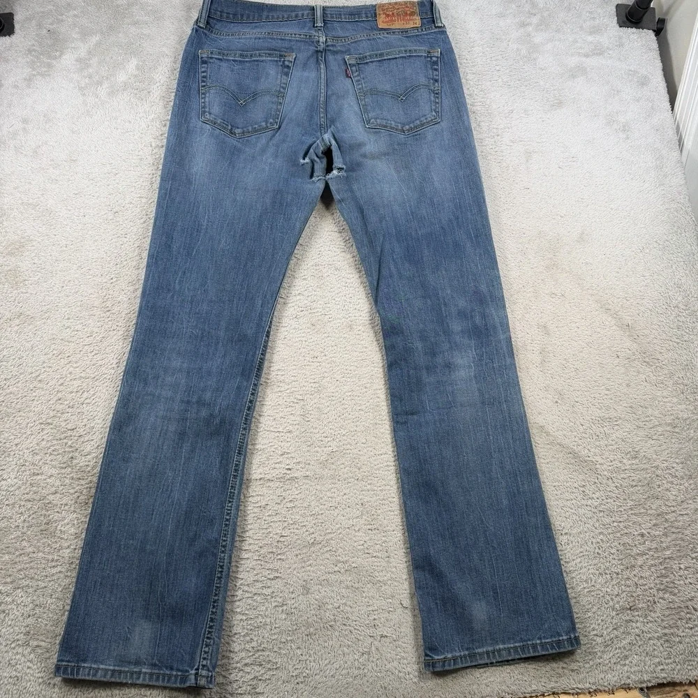 Levis 527 Jeans Mens 33x34 Slim Bootcut Blue Denim Cotton Medium Wash Pants
